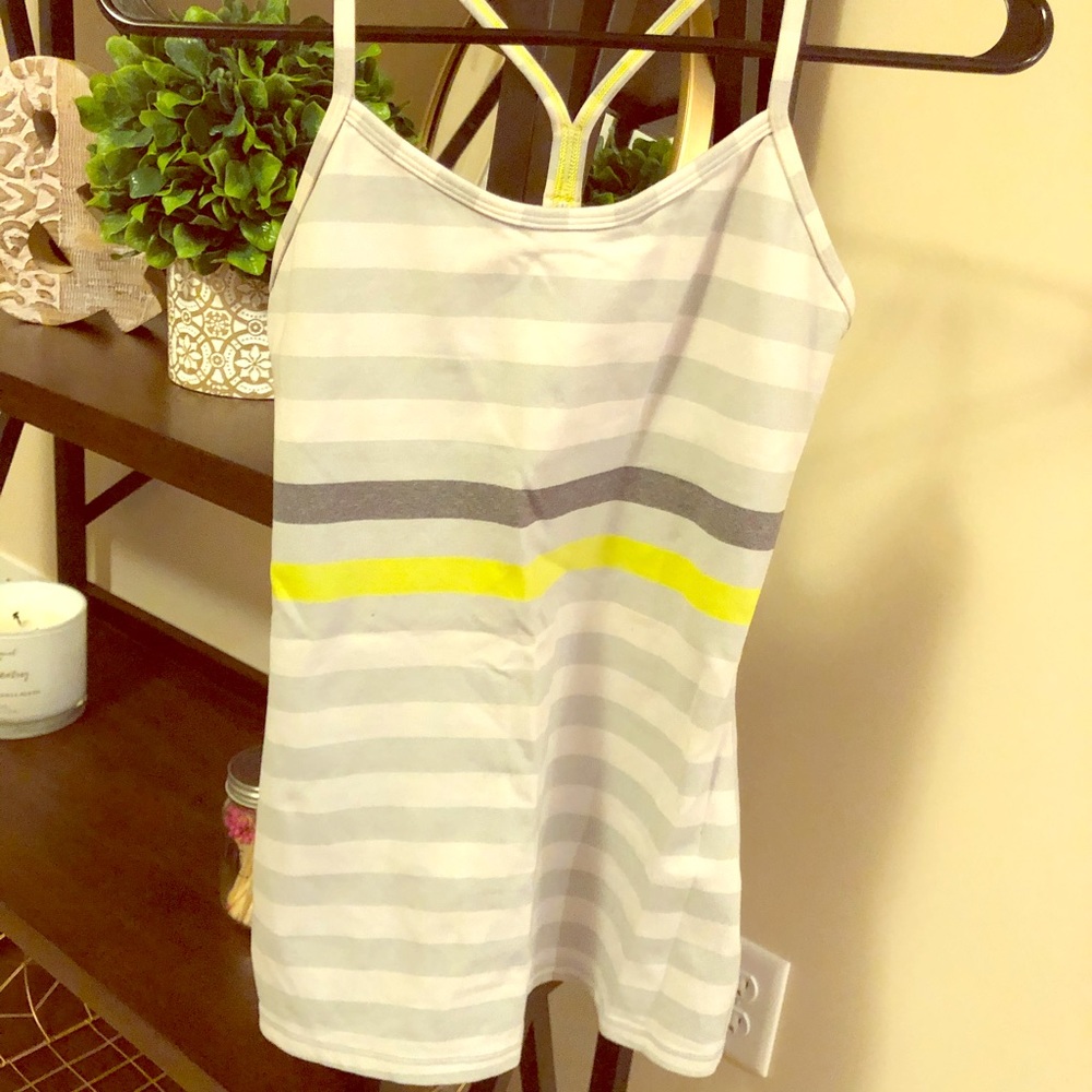 striped lululemon workout top